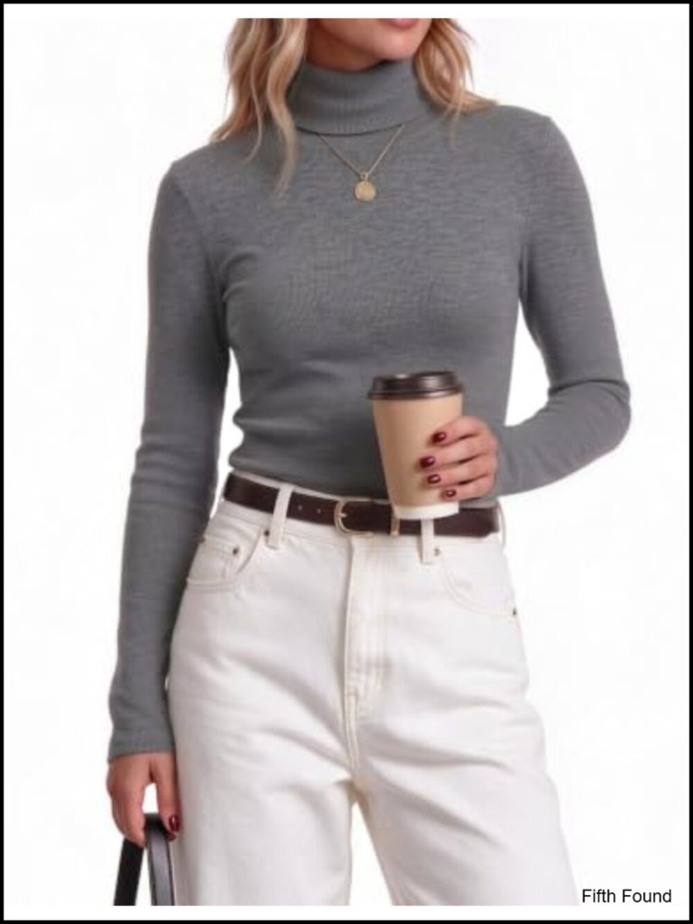 Womens Turtleneck Sweater Long Sleeve Knit Pullover, Soft Stretchy Fall Winter